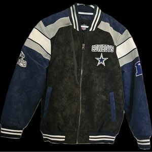 Mens G-III NFL Dallas Cowboys Varsity Suede Leather Jacket NWT